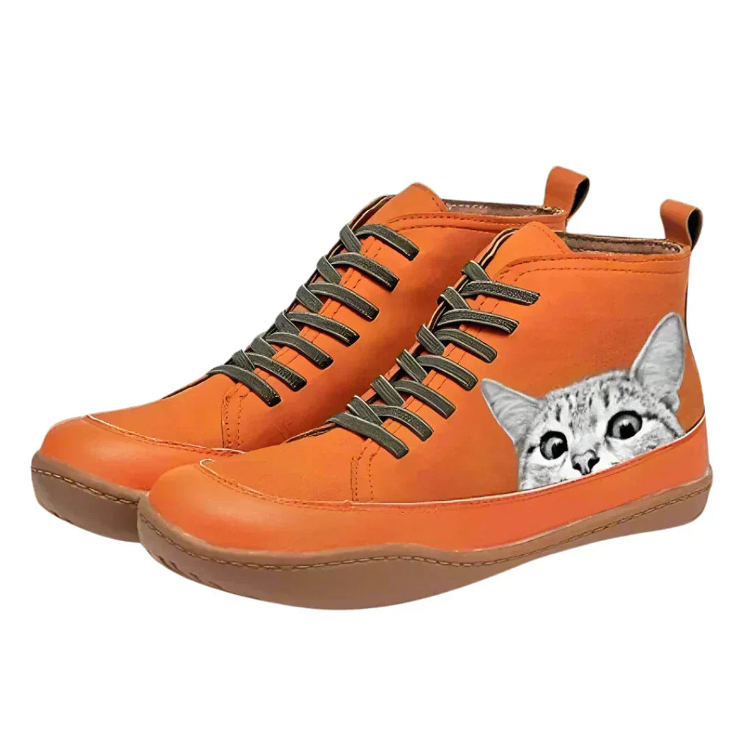SAUL™ | Botines De Cuero Para Amantes De Los Gatos