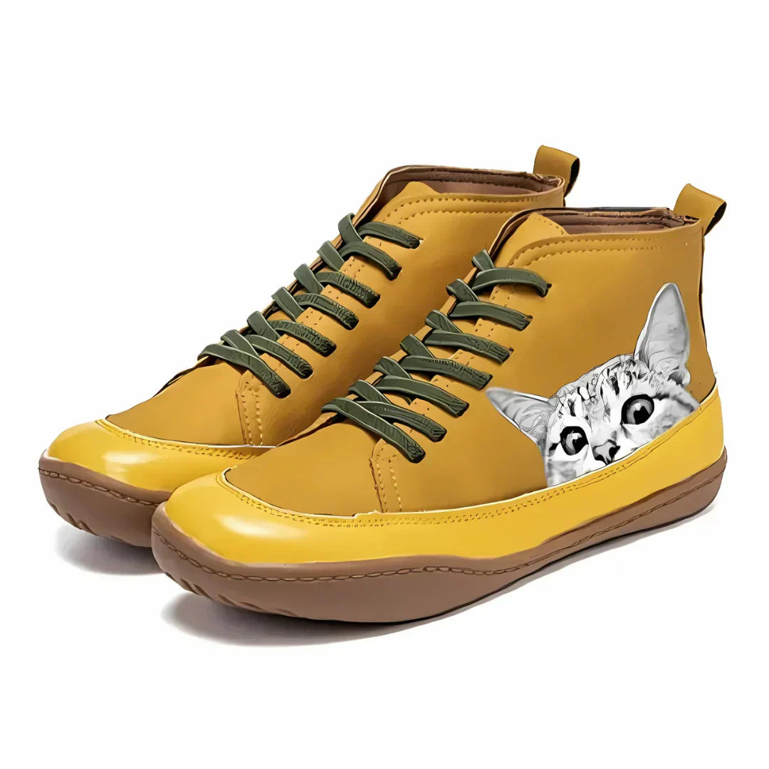 SAUL™ | Botines De Cuero Para Amantes De Los Gatos