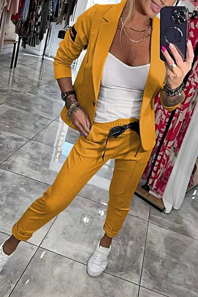 FRANCISCA™ | Conjunto Con Blazer Y Pantalones Jogger Casuales