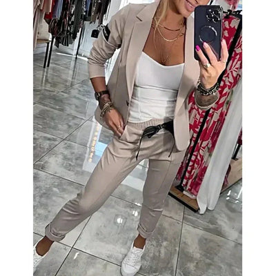 FRANCISCA™ | Conjunto Con Blazer Y Pantalones Jogger Casuales