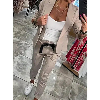 FRANCISCA™ | Conjunto Con Blazer Y Pantalones Jogger Casuales