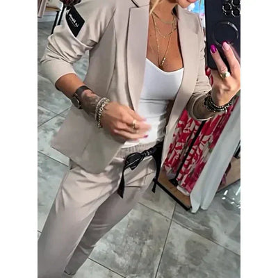 FRANCISCA™ | Conjunto Con Blazer Y Pantalones Jogger Casuales
