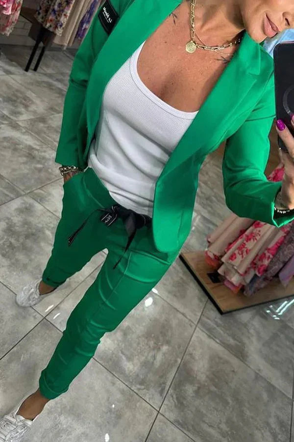 FRANCISCA™ | Conjunto Con Blazer Y Pantalones Jogger Casuales