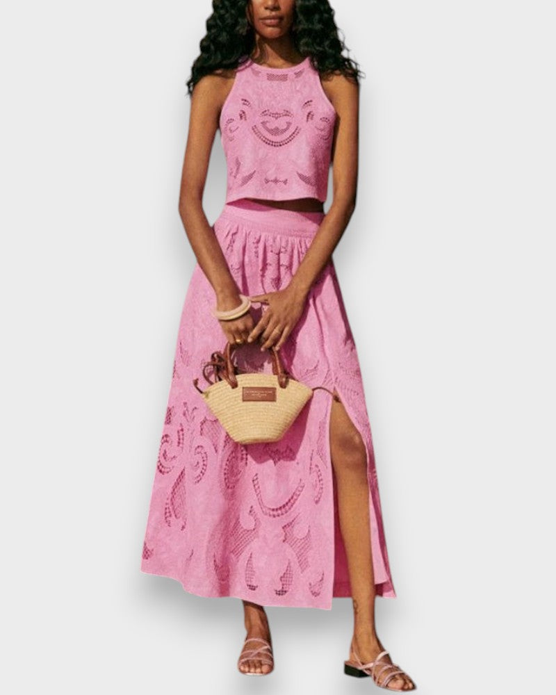 Moise | Conjunto Rosa de Encaje