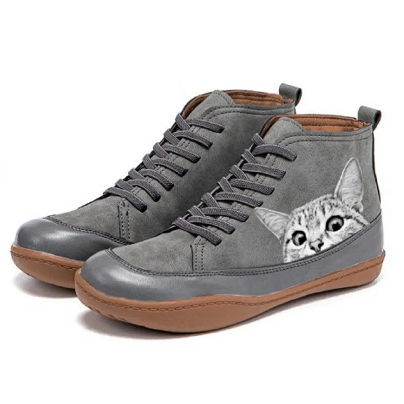 SAUL™ | Botines De Cuero Para Amantes De Los Gatos