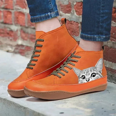SAUL™ | Botines De Cuero Para Amantes De Los Gatos