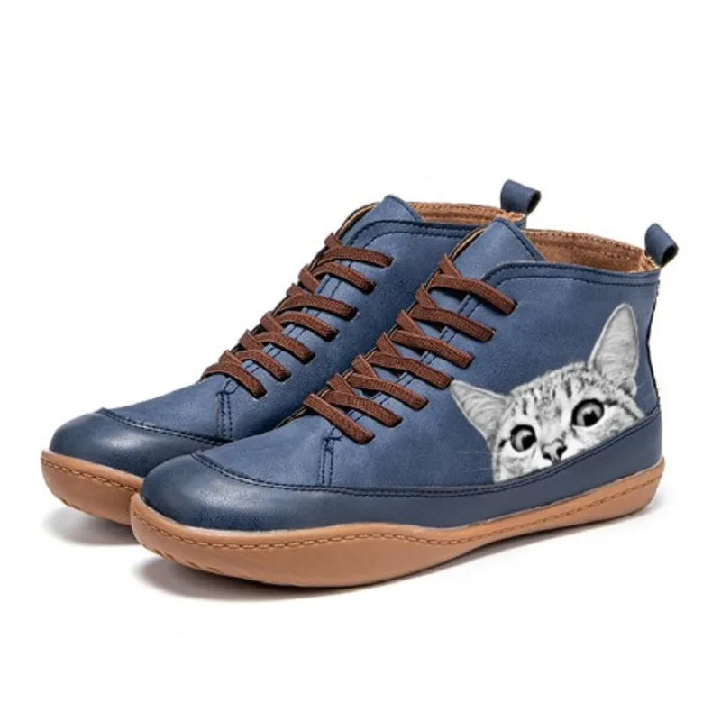 SAUL™ | Botines De Cuero Para Amantes De Los Gatos
