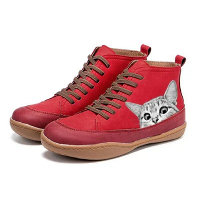 SAUL™ | Botines De Cuero Para Amantes De Los Gatos