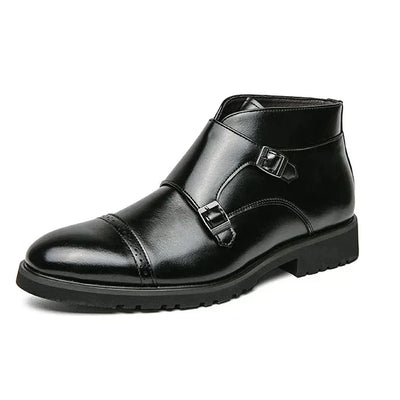 Botas de cuero con cierre de hebilla