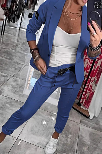 FRANCISCA™ | Conjunto Con Blazer Y Pantalones Jogger Casuales