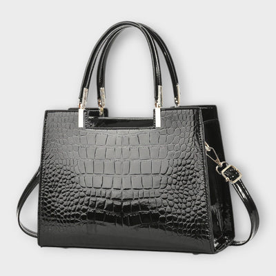 Deolinda | Bolso de mano con patrón brillante de cocodrilo