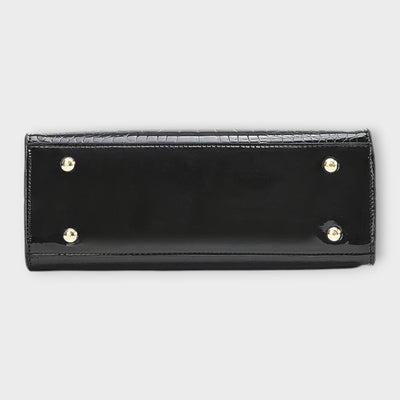 Deolinda | Bolso de mano con patrón brillante de cocodrilo