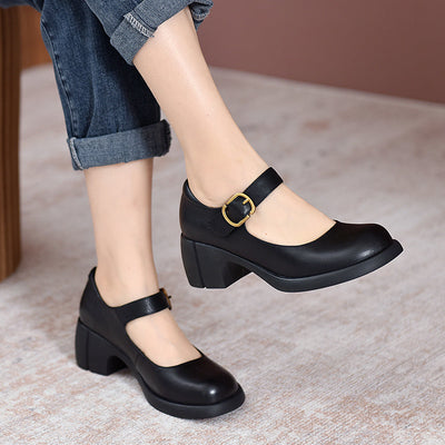 AGNES™ | Zapatos De Cuero Estilo Mary Janes