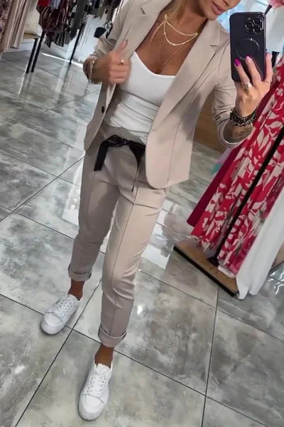 FRANCISCA™ | Conjunto Con Blazer Y Pantalones Jogger Casuales