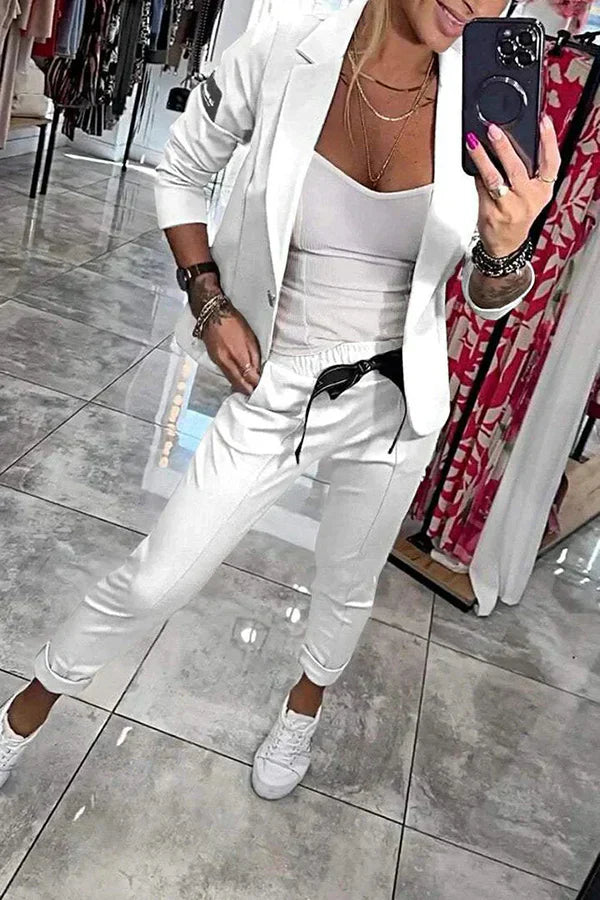 FRANCISCA™ | Conjunto Con Blazer Y Pantalones Jogger Casuales