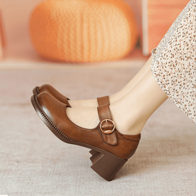 AGNES™ | Zapatos De Cuero Estilo Mary Janes