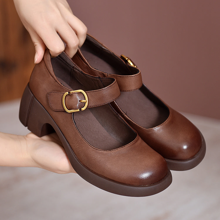 AGNES™ | Zapatos De Cuero Estilo Mary Janes