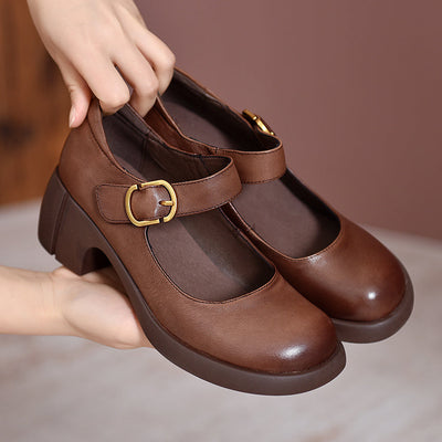 AGNES™ | Zapatos De Cuero Estilo Mary Janes