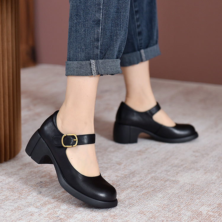 AGNES™ | Zapatos De Cuero Estilo Mary Janes