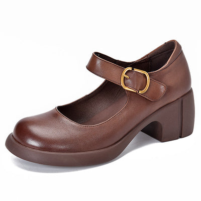AGNES™ | Zapatos De Cuero Estilo Mary Janes
