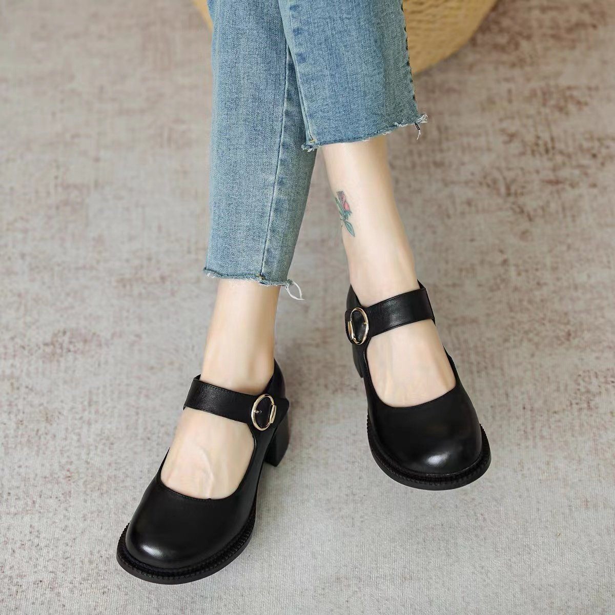 AGNES™ | Zapatos De Cuero Estilo Mary Janes