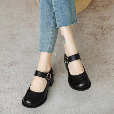AGNES™ | Zapatos De Cuero Estilo Mary Janes