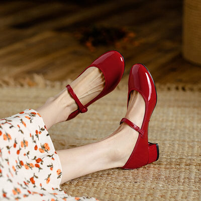 LIVIA™ | Zapatos De Cuero Estilo Mary Jane